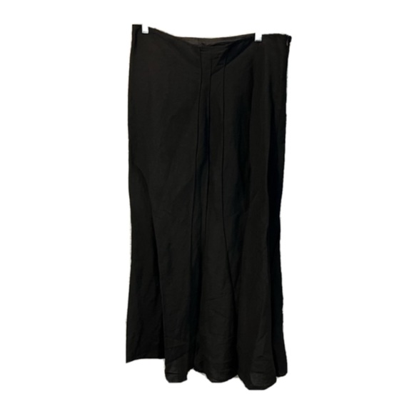 NWT XD Xenia Design Euro 46 Black Pleated Linen Blend Maxi Skirt - Picture 1 of 12